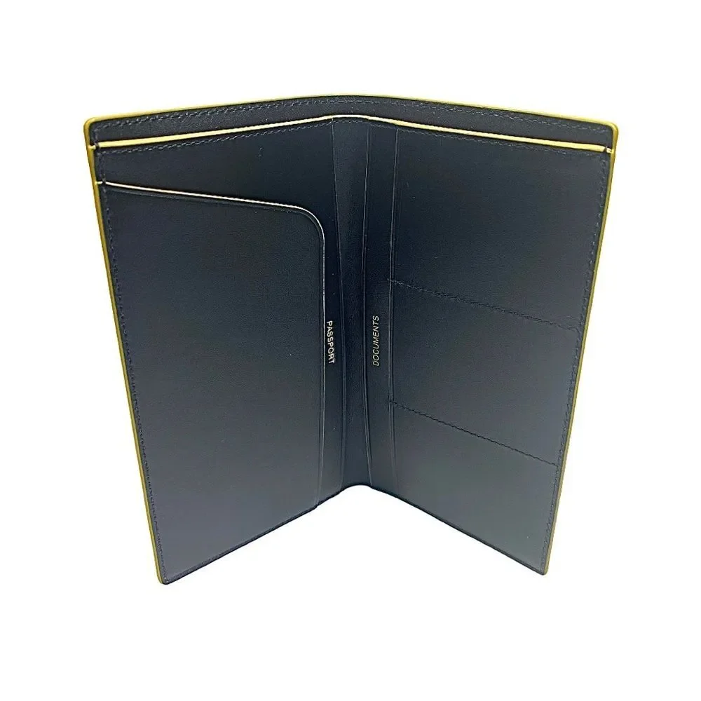 Coach Black Leather Passport Card Wallet Men’s Travel Organizer – Slim Design